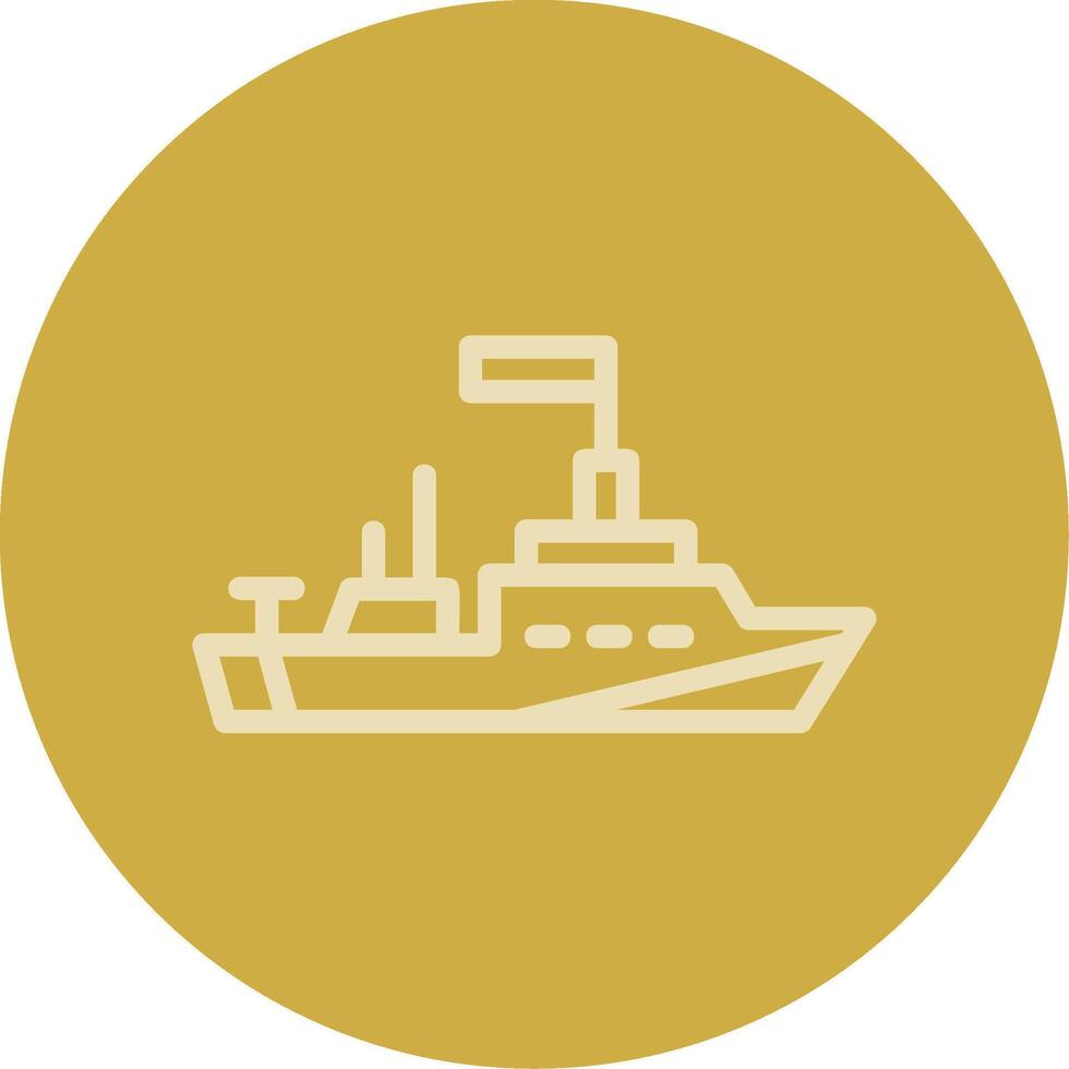Naval ship Line Multi color Icon vector