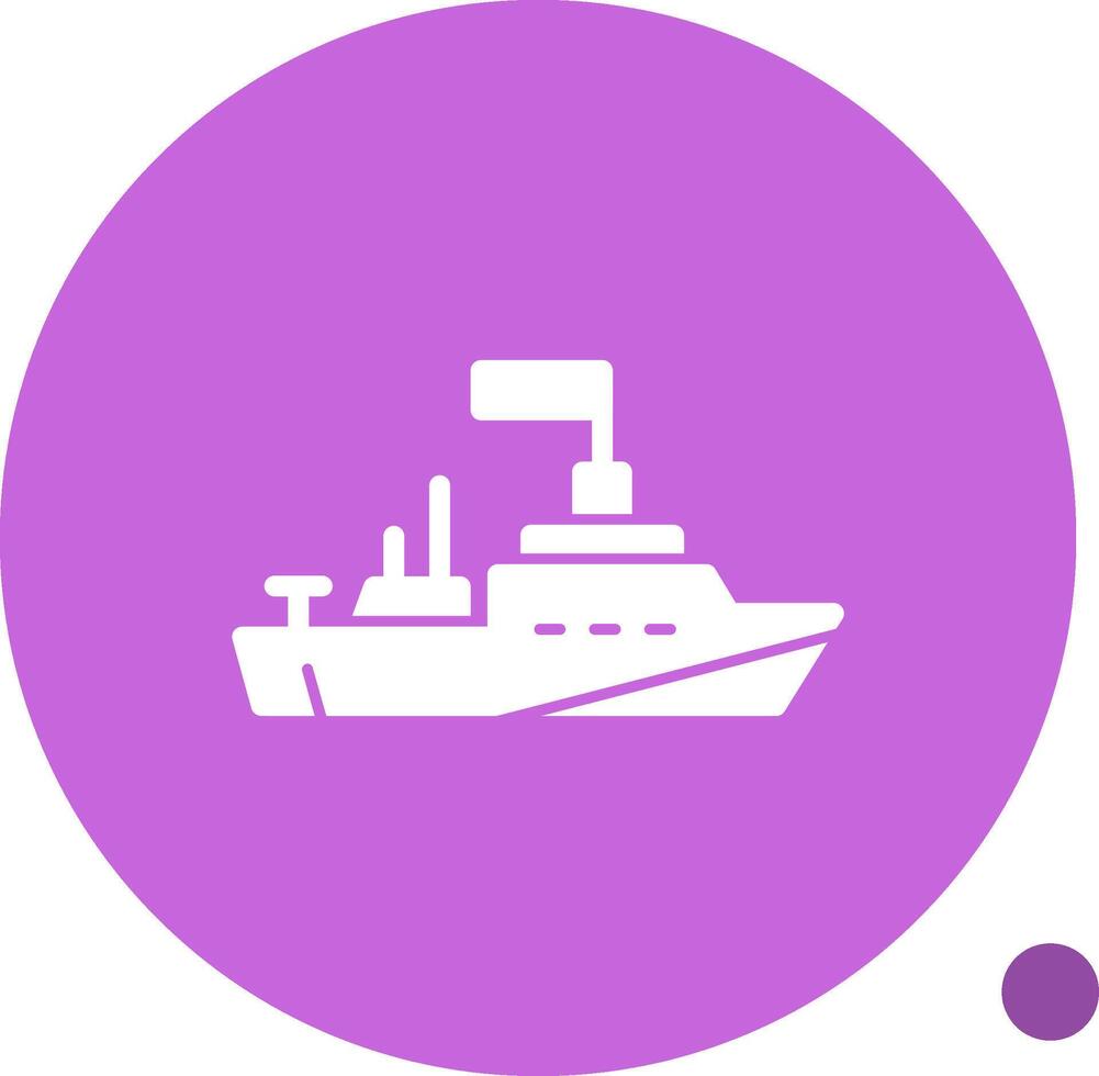Naval ship Glyph Shadow Icon vector