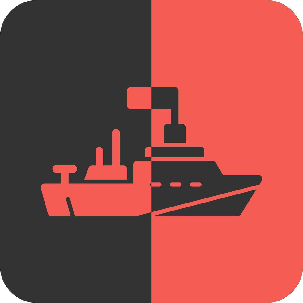 naval Embarcacion rojo inverso icono vector