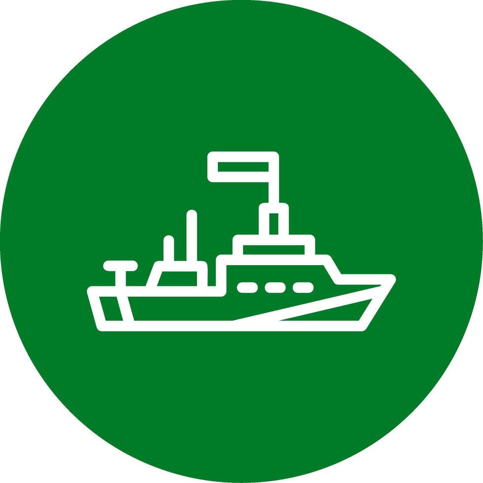 Naval ship Outline Circle Icon vector