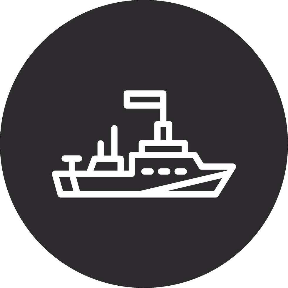 Naval ship Inverted Icon vector