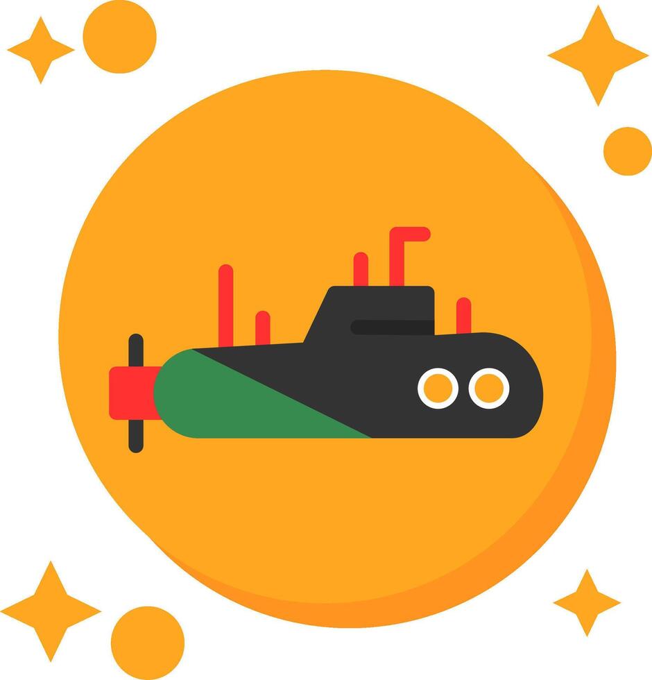 Submarine Tailed Color Icon vector