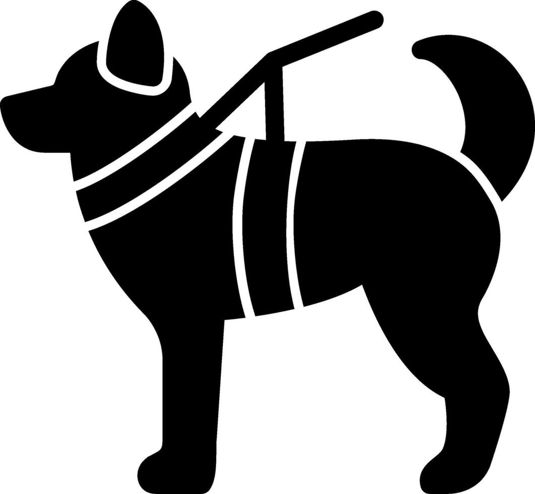 militar perro glifo icono vector