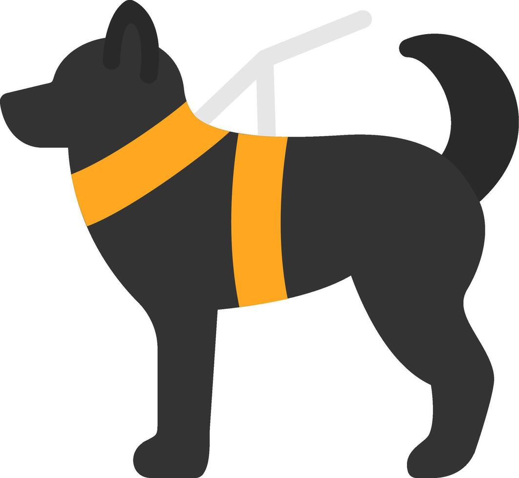 Military dog Flat Icon vector