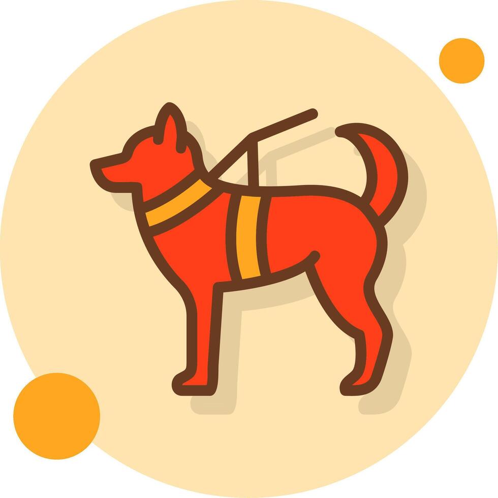Military dog Filled Shadow Circle Icon vector