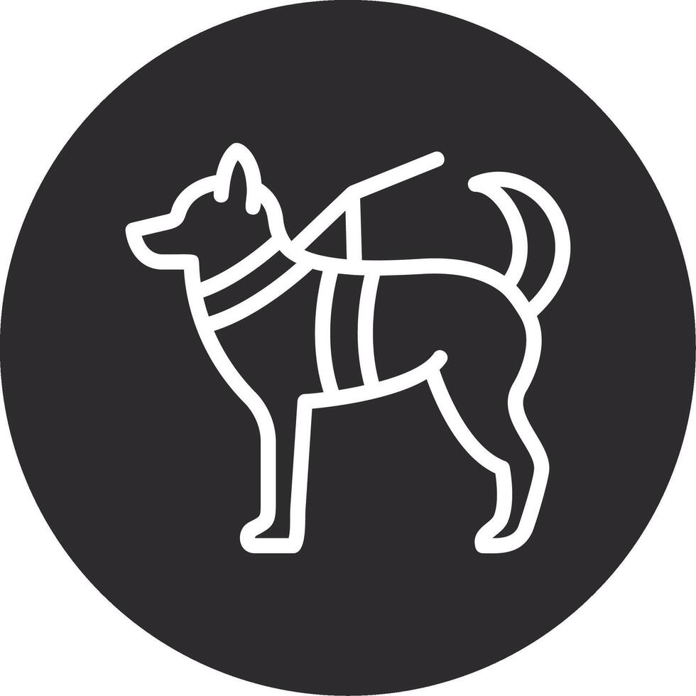 Military dog Inverted Icon vector