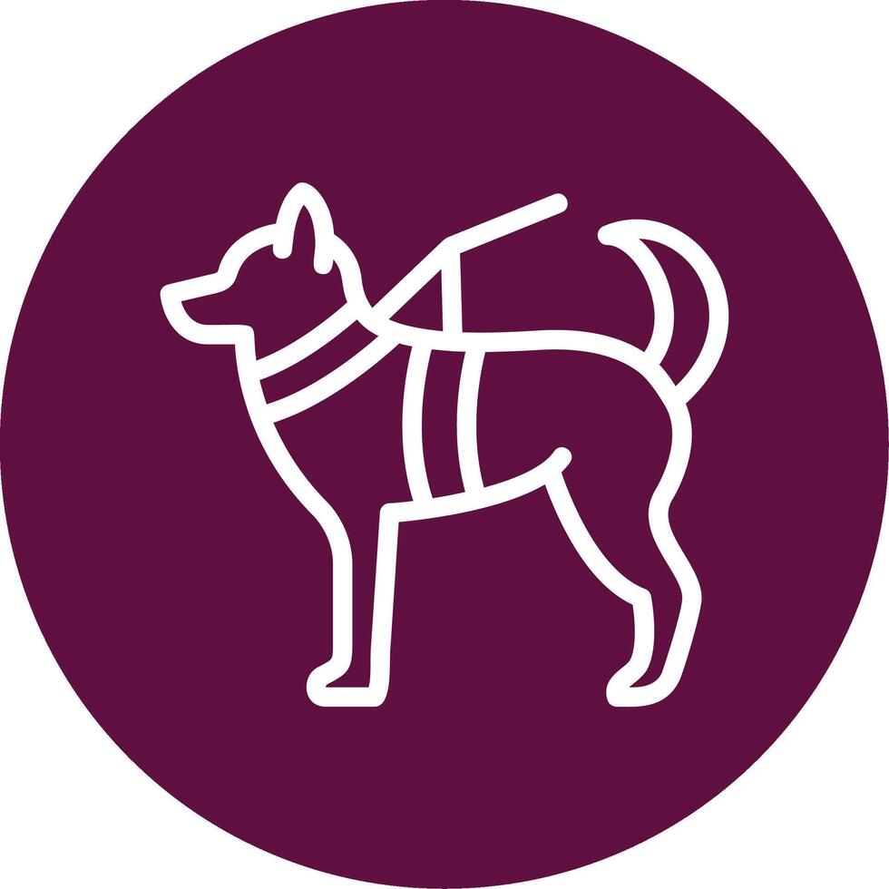 Military dog Outline Circle Icon vector