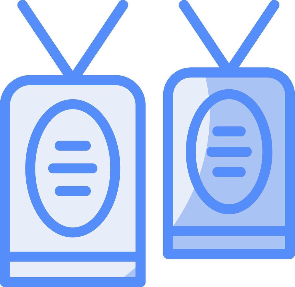 Dog tags Line Filled Blue Icon vector