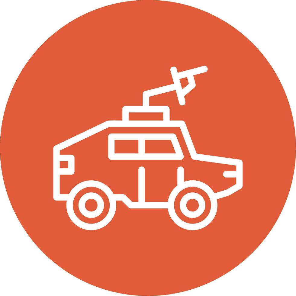 militar vehículo contorno circulo icono vector