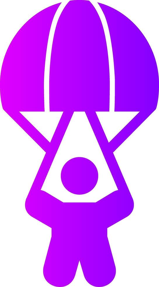 Paratrooper Solid Multi Gradient Icon vector