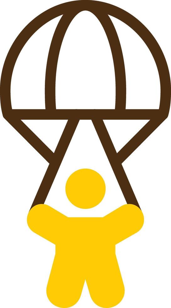 Paratrooper Yellow Lieanr Circle Icon vector