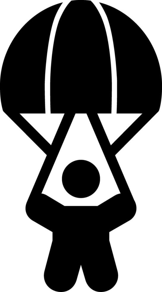 Paratrooper Glyph Icon vector