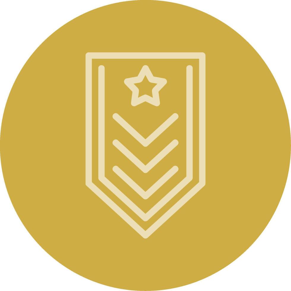 Military badge Line Multi color Icon vector