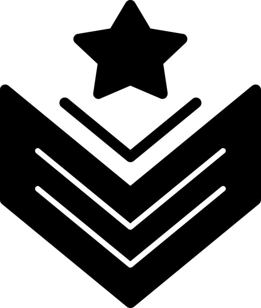 rango insignias glifo icono vector