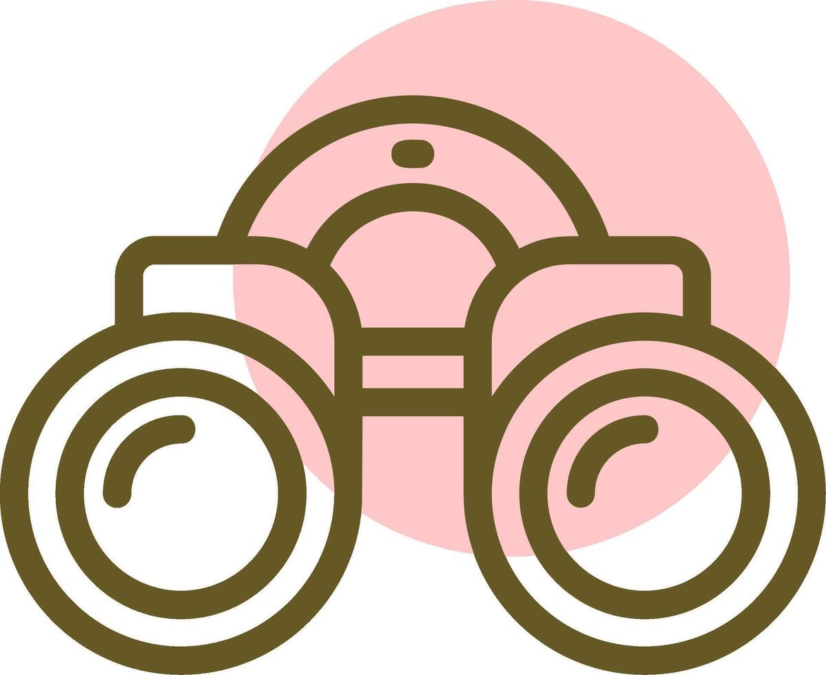 Binoculars Linear Circle Icon vector