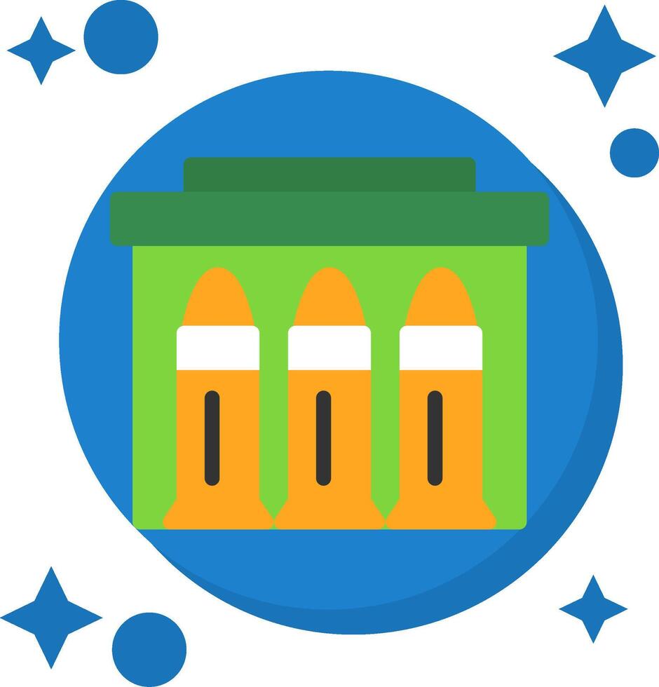 Ammunition Tailed Color Icon vector