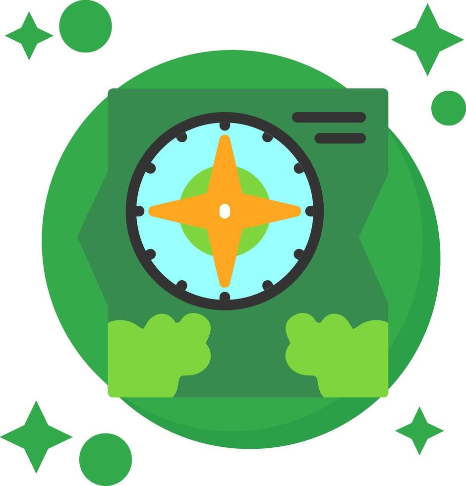 Map and compass Tailed Color Icon vector