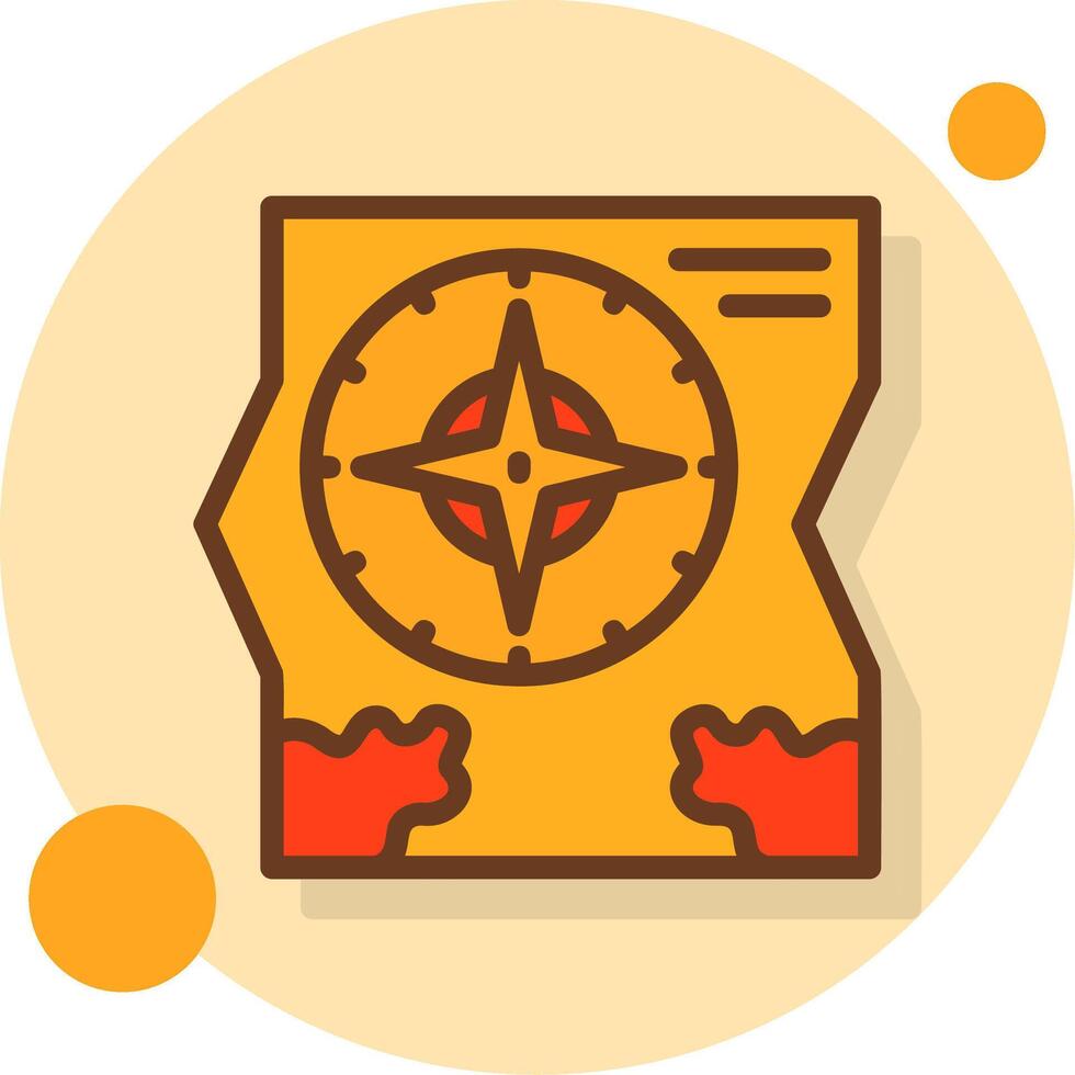Map and compass Filled Shadow Circle Icon vector
