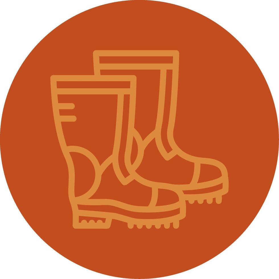 Combat boots Line Multi color Icon vector