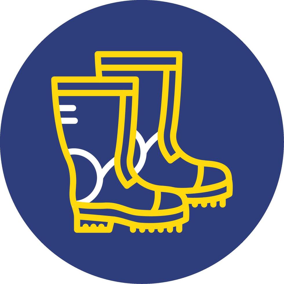 Combat boots Dual Line Circle Icon vector