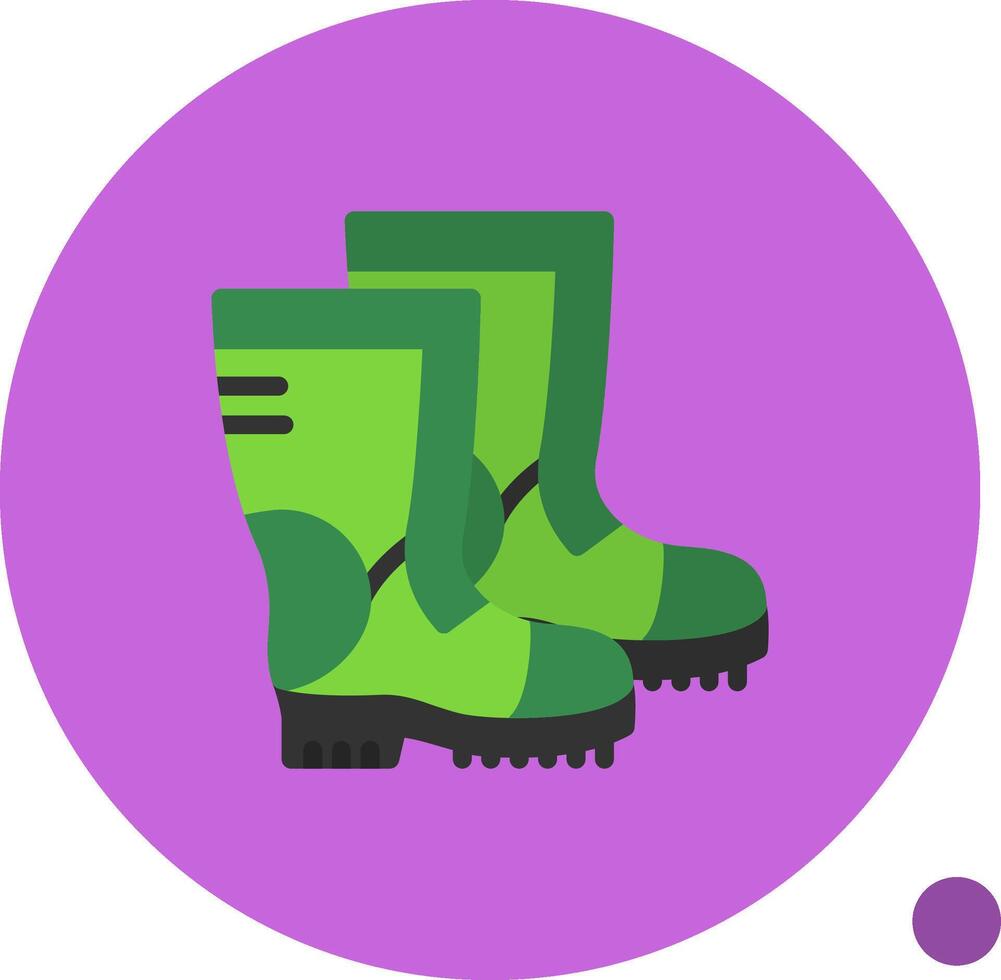 Combat boots Flat Shadow Icon vector