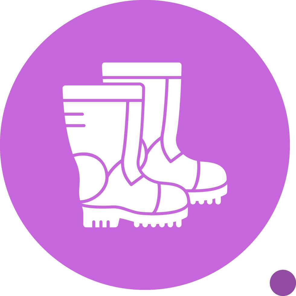Combat boots Glyph Shadow Icon vector