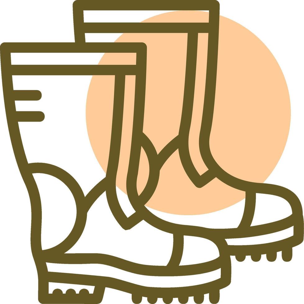 Combat boots Linear Circle Icon vector