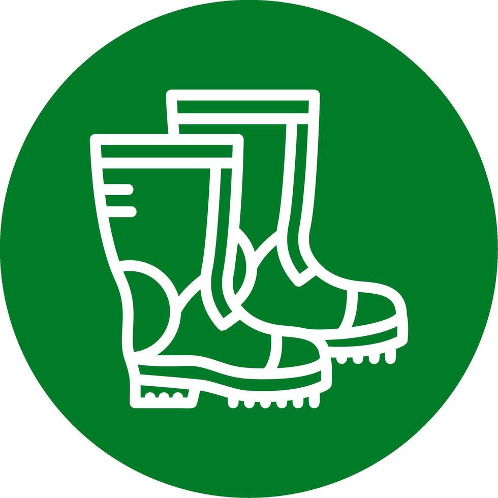 Combat boots Outline Circle Icon vector