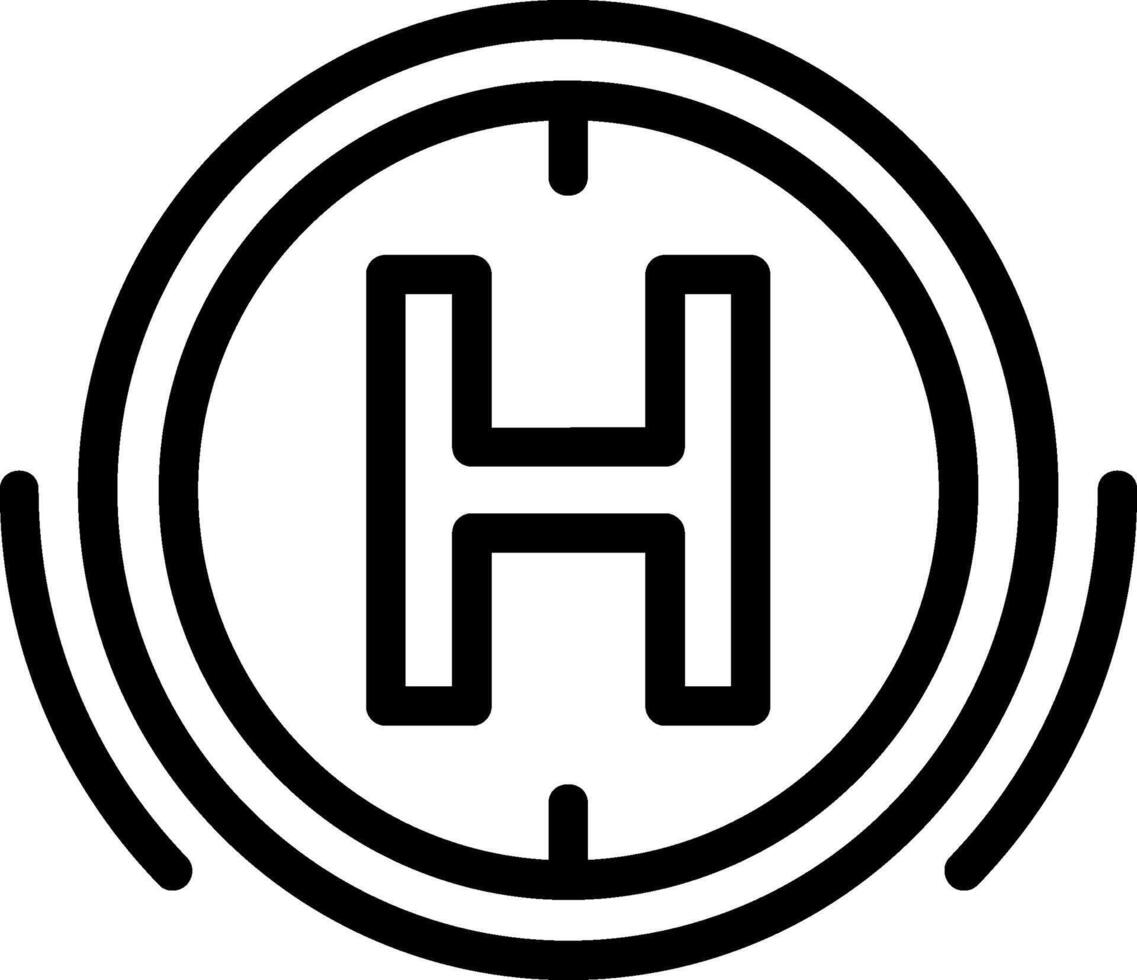 Helipad Line Icon vector