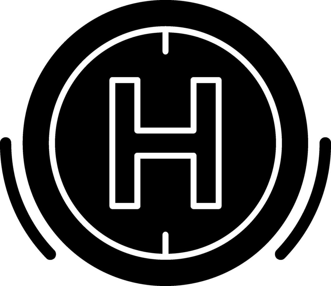 Helipad Glyph Icon vector