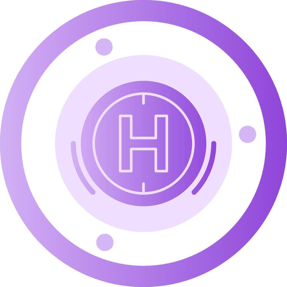 Helipad Glyph Gradient Icon vector