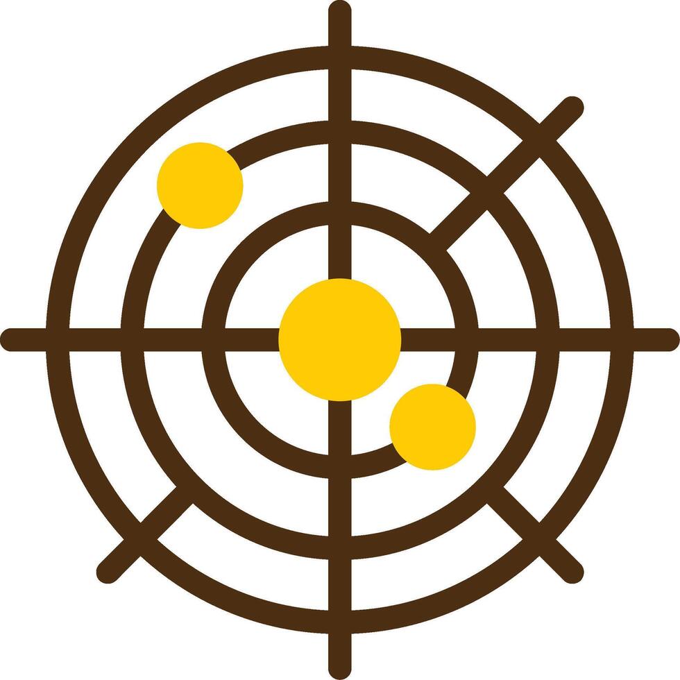 Radar amarillo mentir circulo icono vector