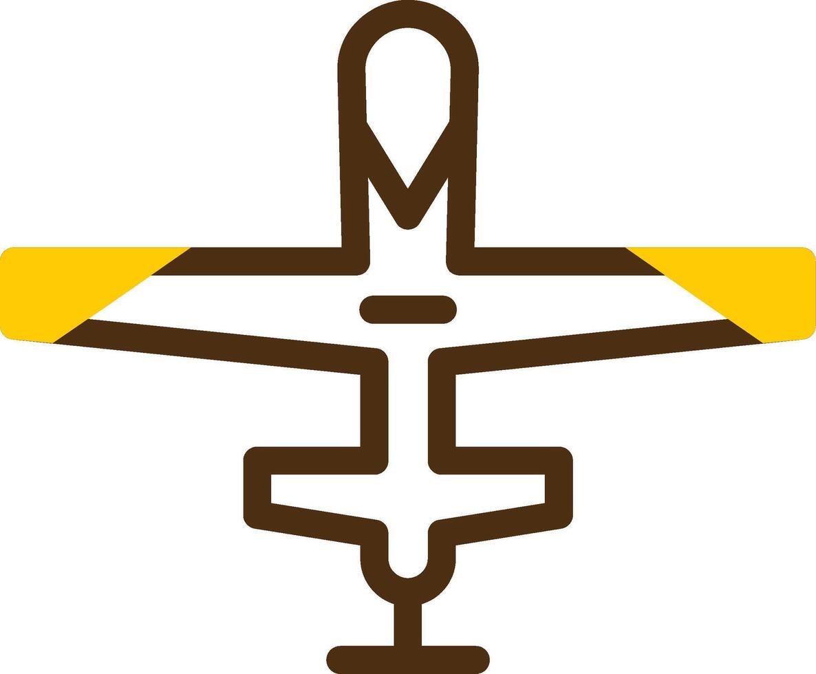 Military drone Yellow Lieanr Circle Icon vector