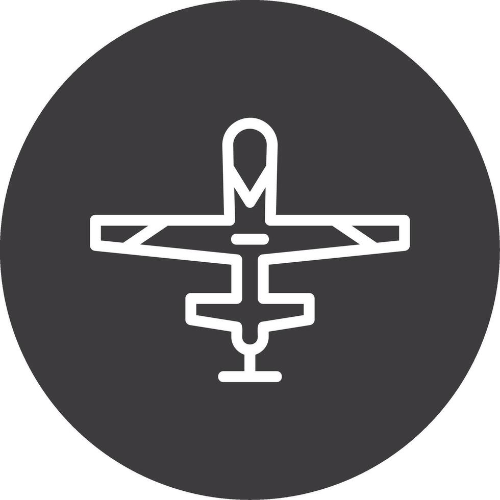 Military drone Outline Circle Icon vector