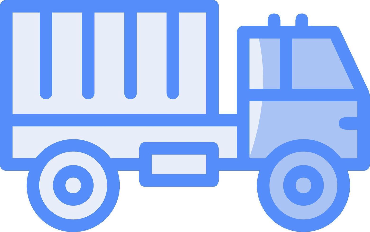 Military truck Line Filled Blue Icon vector