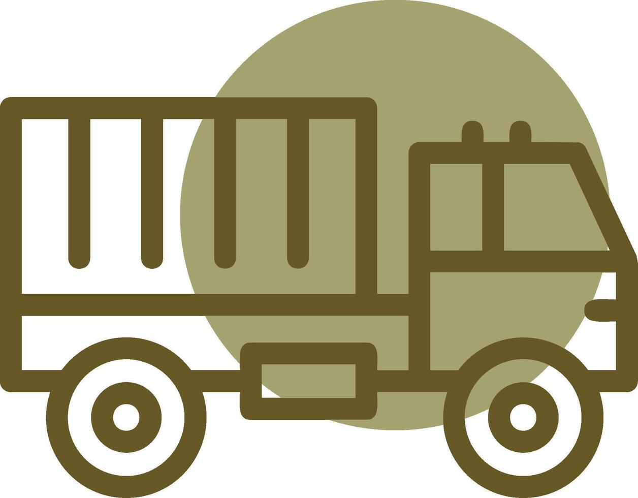 militar camión lineal circulo icono vector