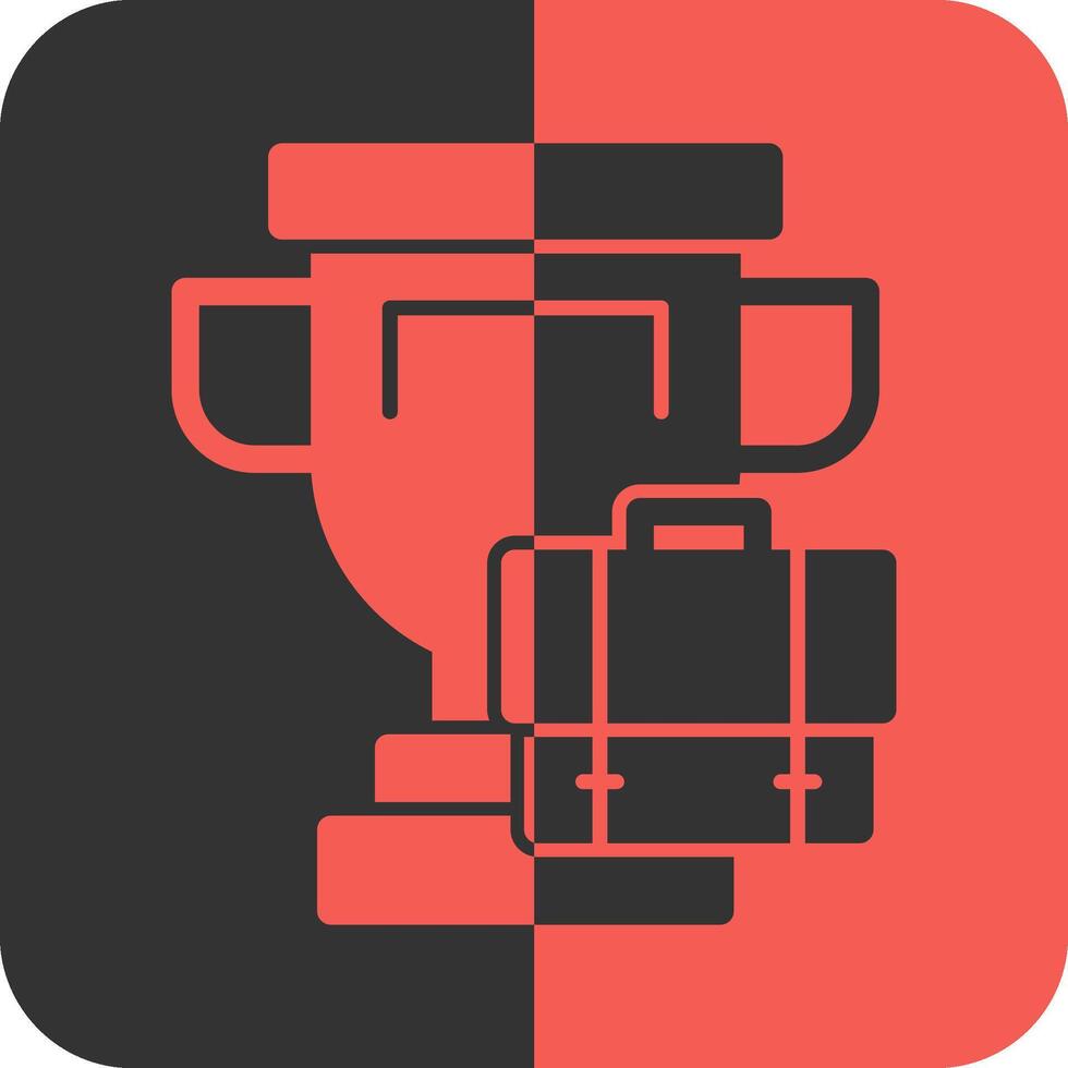 Trophy Red Inverse Icon vector
