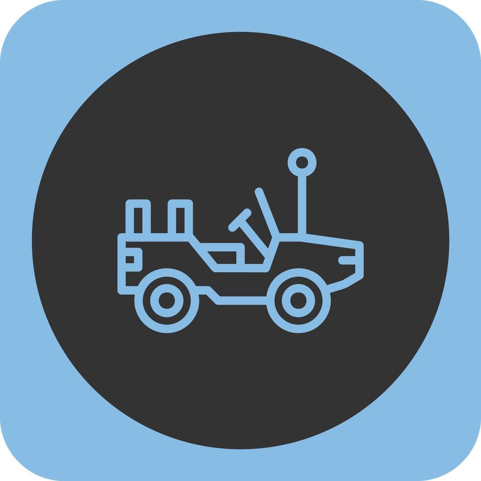 Jeep Linear Round Icon vector