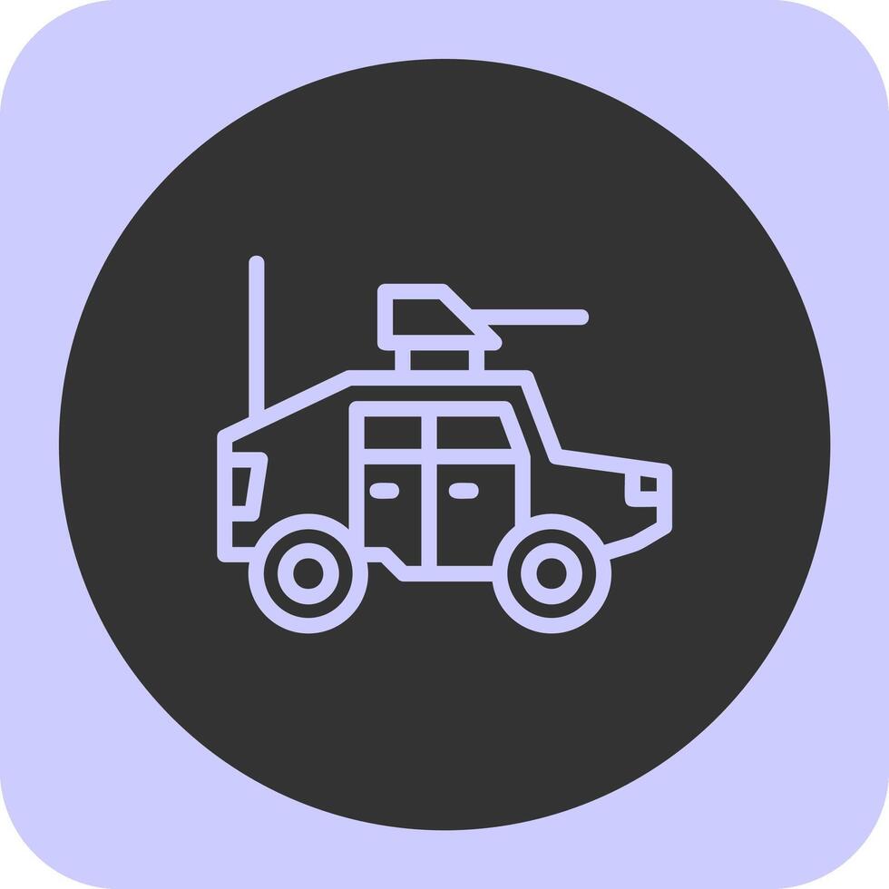 Humvee Linear Round Icon vector