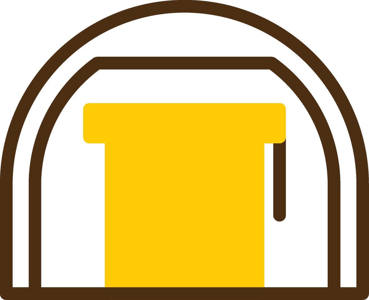 Camouflage tent Yellow Lieanr Circle Icon vector