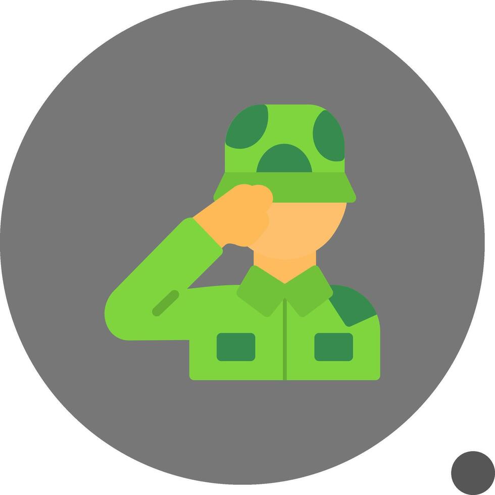 militar saludo plano sombra icono vector