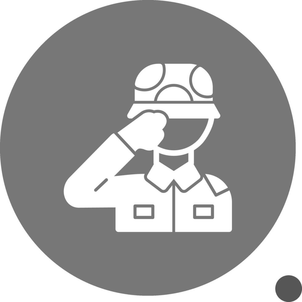 Military salute Glyph Shadow Icon vector