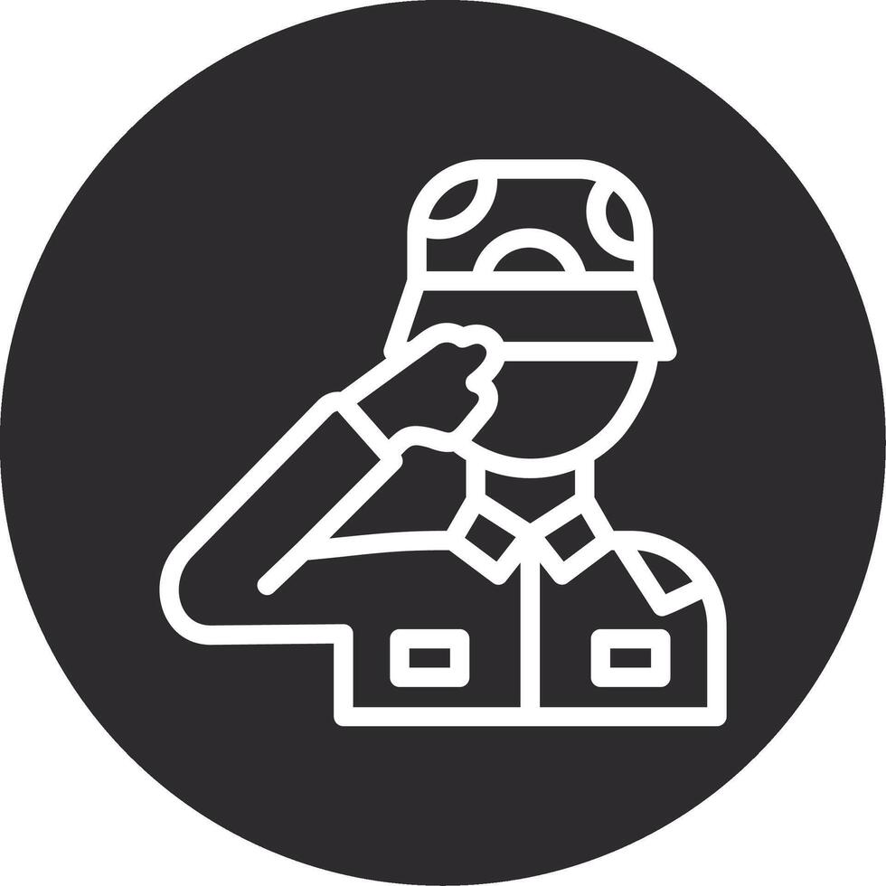 Military salute Inverted Icon vector