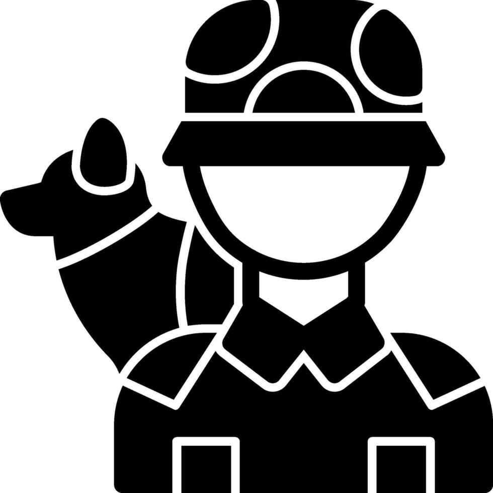 Dog handler Glyph Icon vector