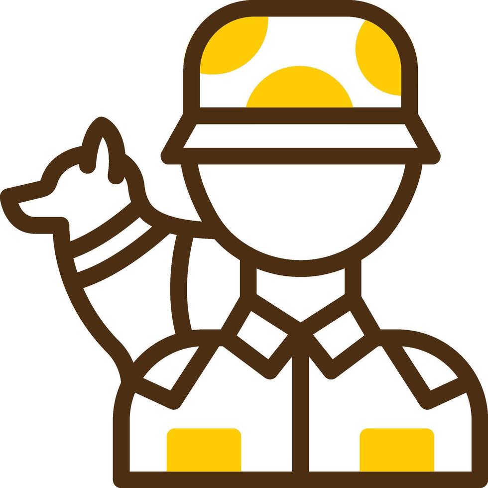 Dog handler Yellow Lieanr Circle Icon vector