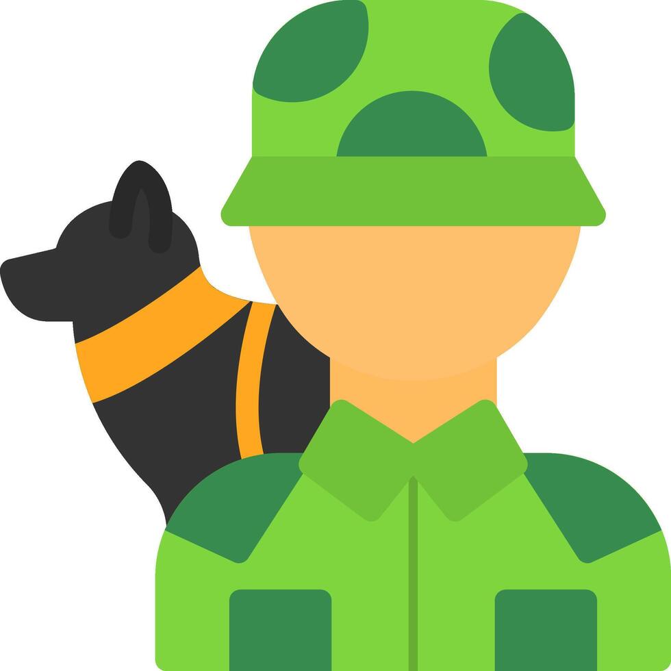 Dog handler Flat Icon vector