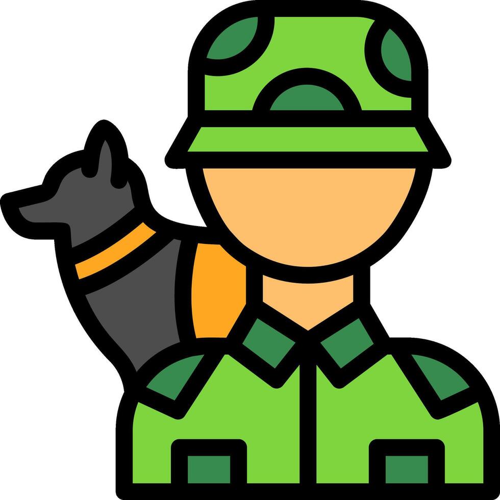 Dog handler Line Filled Icon vector