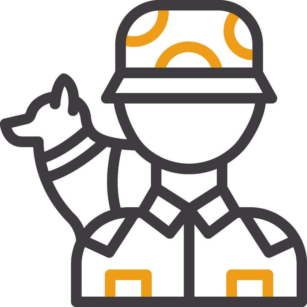 Dog handler Line Two Color Icon vector
