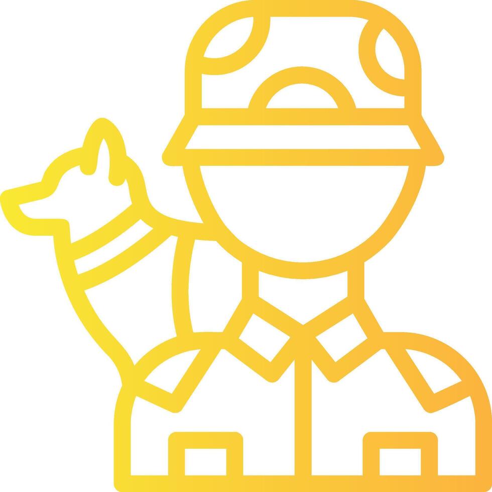 Dog handler Linear Gradient Icon vector