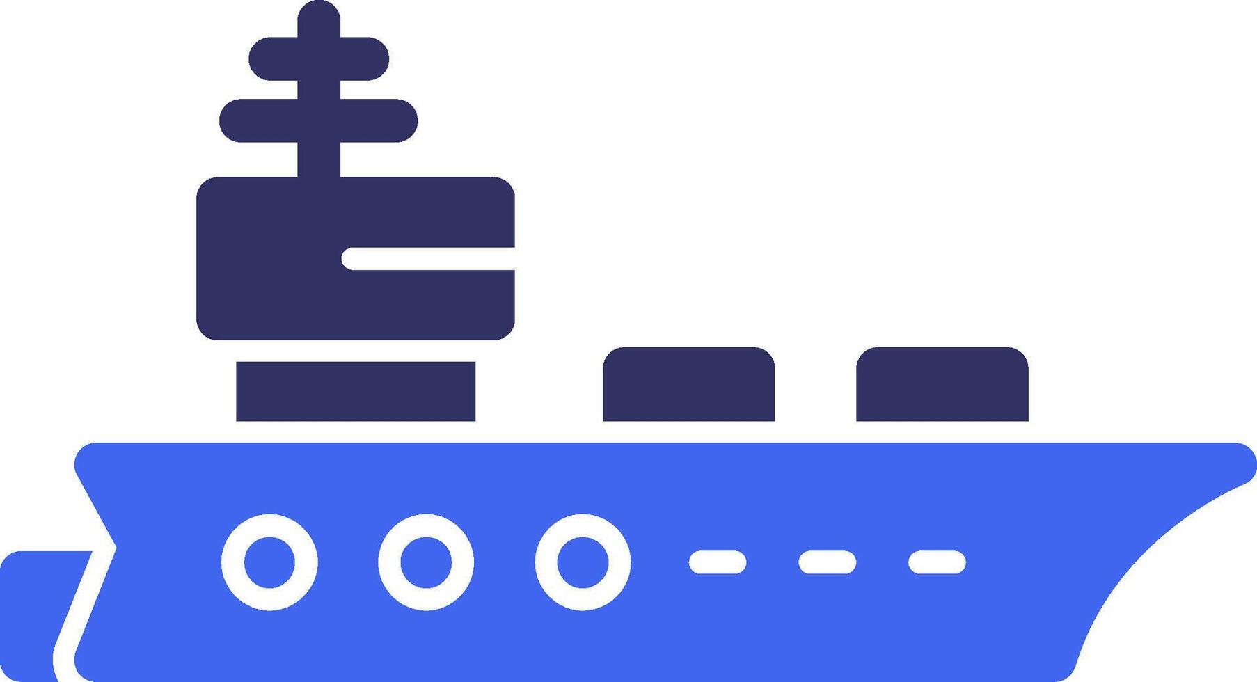 Aircraft carrier Solid Two Color Icon vector